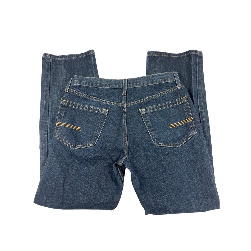H2010N Men's Jeans 30X30 Medium Wash Straight Faded Rigid Denim 5-Pockets Blue
